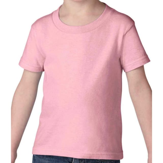 Gildan Plain Cotton Heavy T-Shirt in Light Pink Size: 2 Years Light Pink Unisex 2 Years