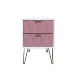 Ice 2 Drawer Bedside Table - Pink