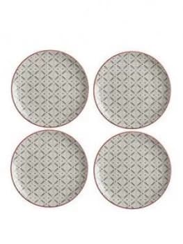 Maxwell & Williams Boho Batik Grey Plate - Set Of 4