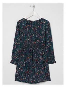 Fatface Girls Woodland Floral Dress - Navy