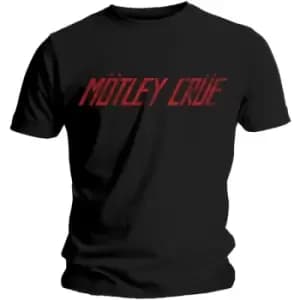 Motley Crue - Distressed Logo Unisex Small T-Shirt - Black