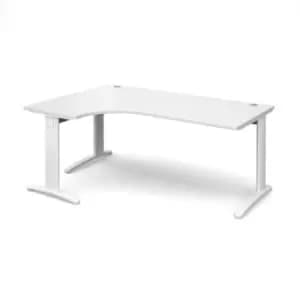 Office Desk Left Hand Corner Desk 1800mm White Top With White Frame 1200mm Depth TR10 TDEL18WWH