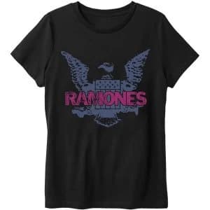 Ramones - Purple Eagle Unisex Large T-Shirt - Black