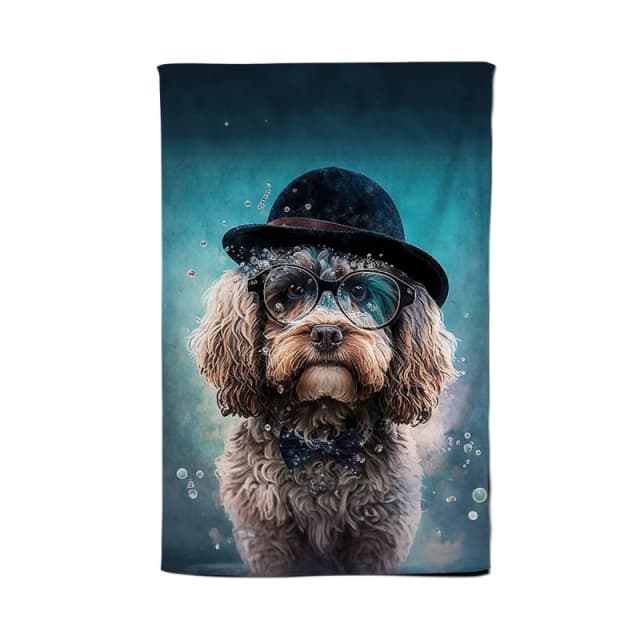 Warren Reed - Designer Cockapoo Dog Splashart Tea Towel Multicolor Unisex