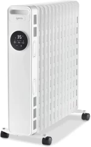 Igenix Digital Oil Filled Radiator, 2.5kW/2500W, Overheat Protection, White