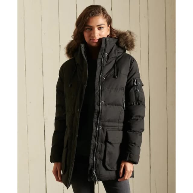 Superdry Womens parka Superdry Expedition en microfibre Noir Female 38