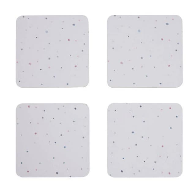 Premier Housewares Speckled Speckle 4Pc Wild Cottage Coasters White