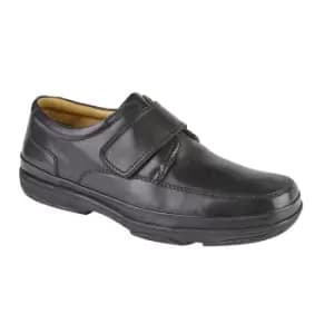 Roamers Mens Leather Wide Fit Touch Fastening Casual Shoes (11 UK) (Black)