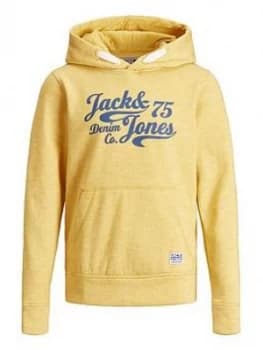 Jack & Jones Junior Boys Panther Hooded Sweat Top - Spicy Mustard