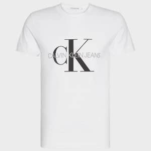 CK Jeans Mens Iconic Monogram T-Shirt - Bright White - XXL