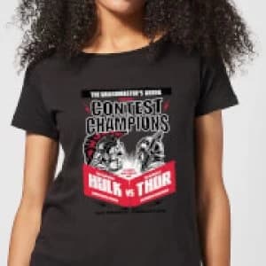 Marvel Thor Ragnarok Champions Poster Womens T-Shirt - Black