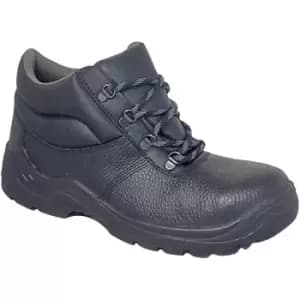 Grafters Mens Padded Collar D-Ring Chukka Safety Boots With Steel Midsole (12 UK) (Black) - Black