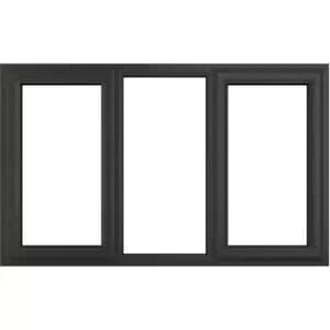 Crystal Casement uPVC Window Left & Right Hand Opening Fixed Centre 1770mm x 1040mm Clear Double Glazing /White in Grey