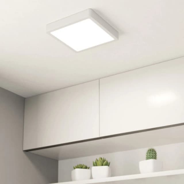 EGLO Eglo Fueva 6 Ultra-Slim LED Black Square Surface-Mounted Ceiling Light WBS Black One Size Unisex 9008606330348