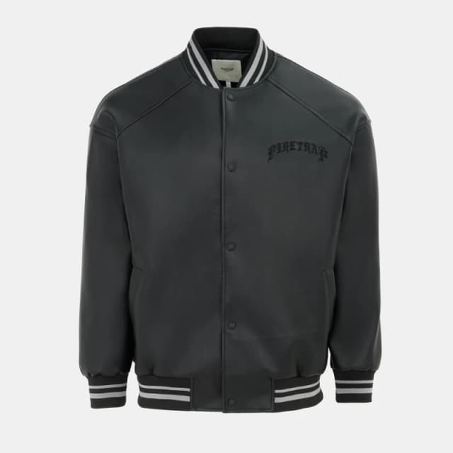 Firetrap Baseball PU Jacket Mens Black male S