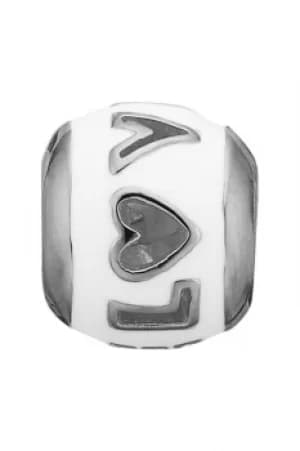 Ladies Christina Sterling Silver Enamel Love Bead Charm 623-S13