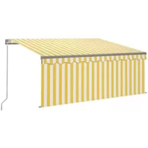 Vidaxl - Manual Retractable Awning with Blind 3x2.5m Yellow&White Yellow