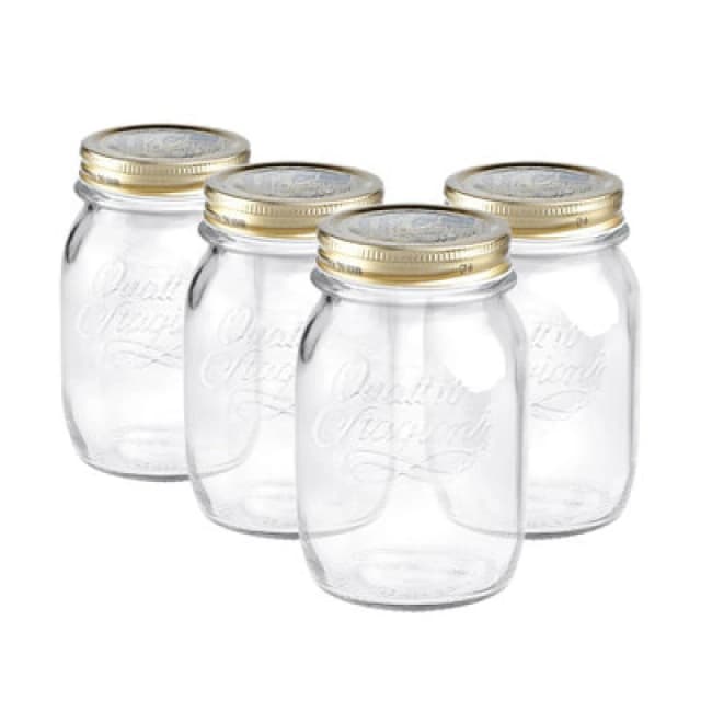 Bormioli Rocco Quattro Stagioni Glass Preserving Jars 500ml Clear Pack of 4 Clear unisex