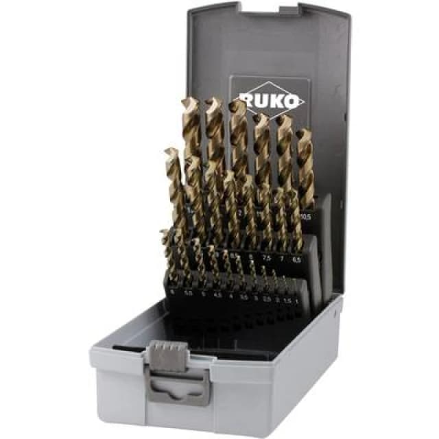 RUKO RUKO 228215RO HSSE-Co 5 Metal twist drill bit set 25 Piece DIN 338 Triangular shank 1 Set 228215RO