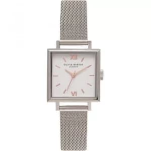Square Dials Silver Mesh Watch
