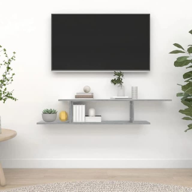 VIDAXL Wall-Mounted tv Shelf Grey Sonoma 125x18x23cm Engineered Wood Vidaxl 8720286956021