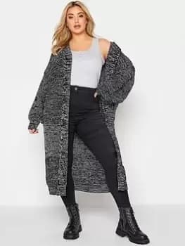 Yours CLOTHING Mono Twist Hooded Longline, Black, Size 18-20, Women