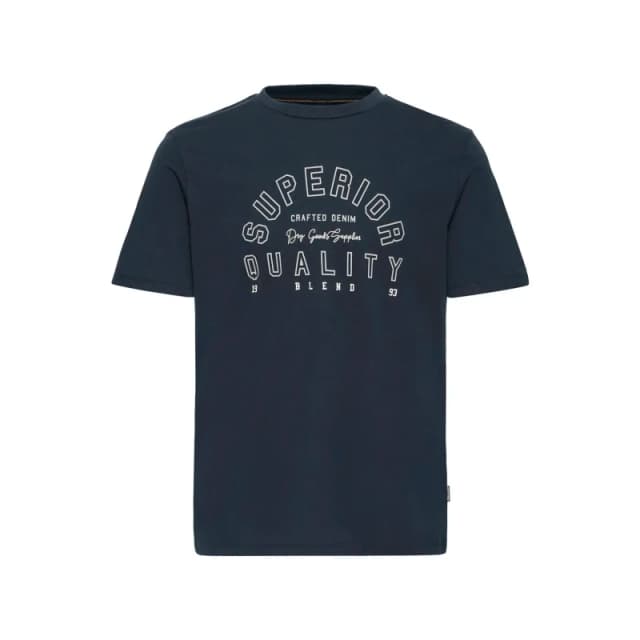 Blend Cotton T-Shirt Blend Igor Logo Bleu Male L