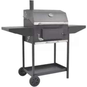 Bbq Charcoal Smoker with Bottom Shelf Black Vidaxl Black