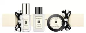 Jo Malone London Christmas Cracker 9ml Honeysuckle & Davana Cologne + 15ml English Pear & Freesia Hand & Body Wash + Peony & Blush Suede Body Cream