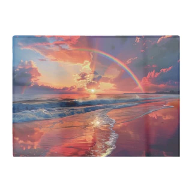 Warren Reed Designer Rainbow Reflection On The Shore Chopping Board