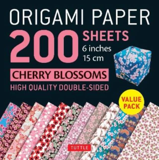 Origami Paper 200 sheets Cherry Blossoms 6" (15 cm). Kit. By Tuttle Publishing Books