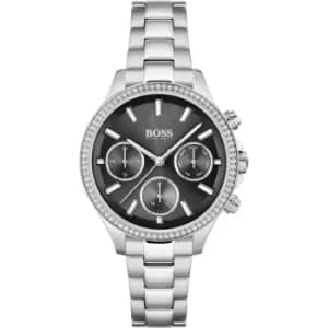 Ladies BOSS Hera Silver & Black Watch