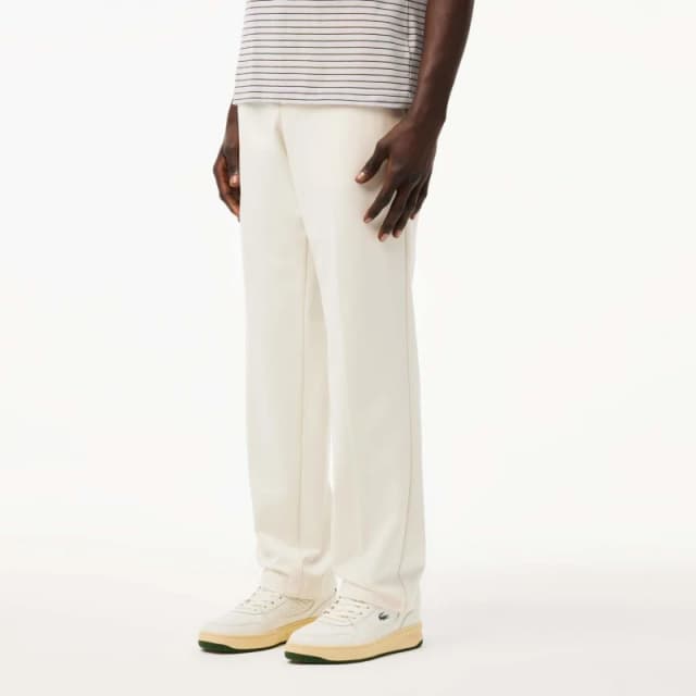 Lacoste Straight-Fit Badge Detail Suit Pants Cream male 32R
