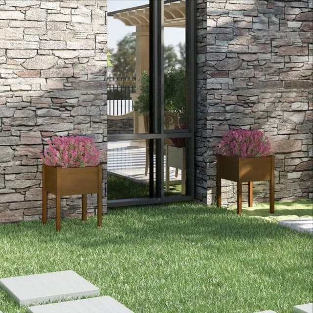 VIDAXL Garden Planters 2 pcs Honey Brown 50x50x70cm Solid Pinewood vidaXL 8720286815373