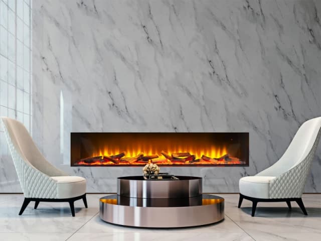 Acantha Fires & Fireplaces Acantha Aspire 150 Fully Inset Media Wall Electric Fire in Black Unisex