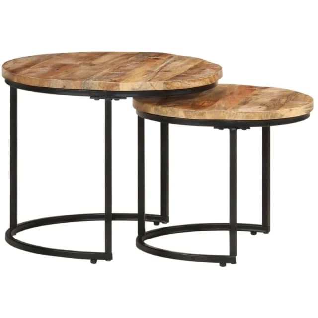 VIDAXL Nesting Tables 2 pcs Rough Mango Wood Vidaxl 8720286668597
