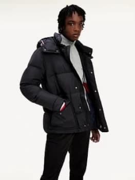 Tommy Hilfiger Down Fill Hooded Padded Jacket - Black