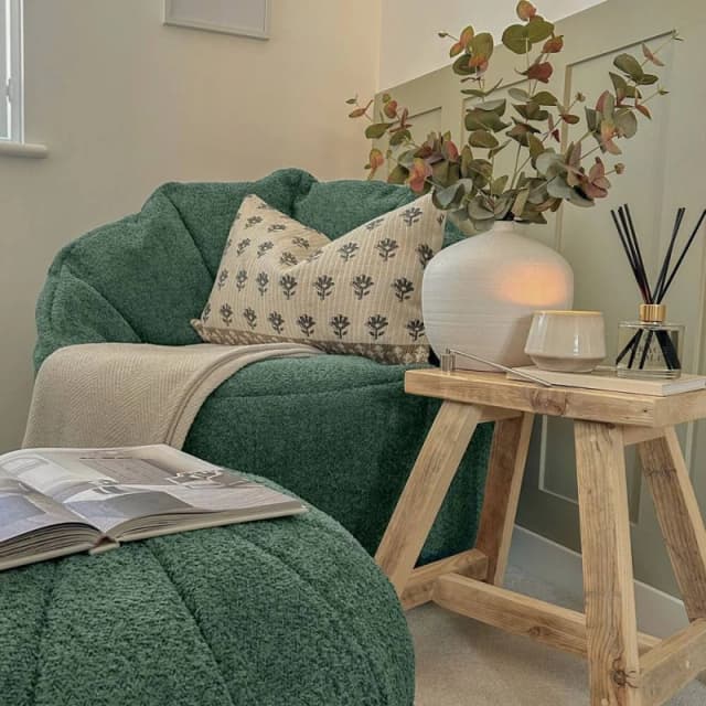 rucomfy Beanbags rucomfy Adults Indoor Bean Bag Chair - Snug Cinema Style in Dark Green Dark Green Unisex