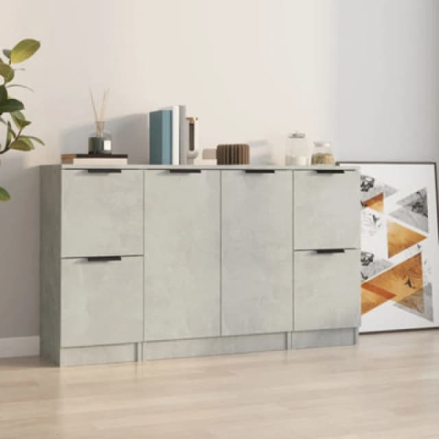 VIDAXL Sideboards 3 pcs Concrete Grey Engineered Wood Vidaxl 8720287123071