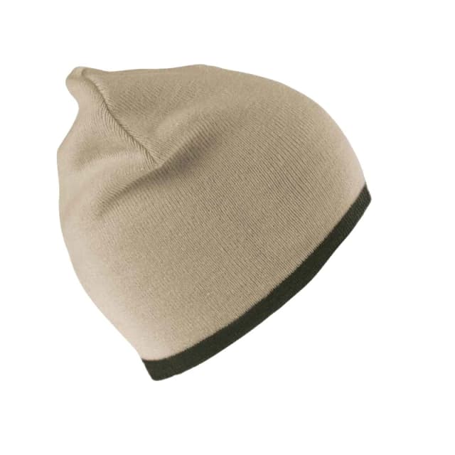Result Result Men Reversible Fashion Fit Winter Beanie Hat in Stone Stone One Size Male 5055747567137