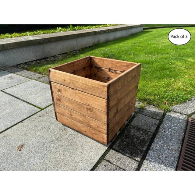 Charles Taylor Multi Pack of 3 - Large Open Berwick Planter - L39 x W39 x H38cm in Light Brown Light Brown Unisex