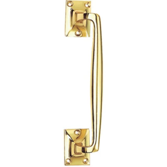 Loops One Piece Door Pull Handle 250mm Length 54mm Projection Polished Brass Metallics unisex