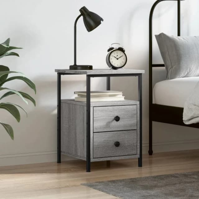 VIDAXL Bedside Cabinet Grey Sonoma 34x35.5x50cm Engineered Wood Vidaxl 8720845939786