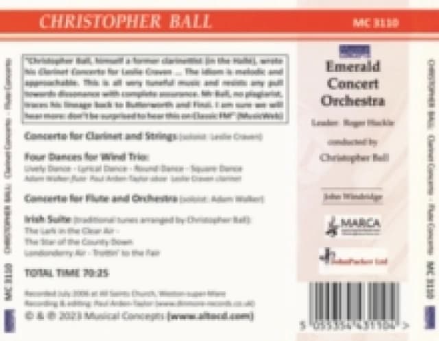 Christopher Ball: Clarinet Concerto/Flute Concerto/... CD / Album