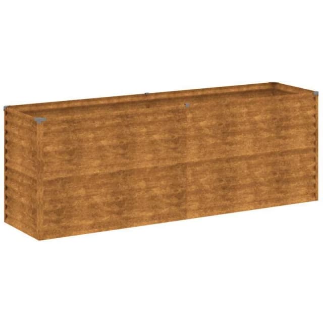 vidaXL Garden Raised Bed 196x50x69cm Corten Steel, Brown 151985