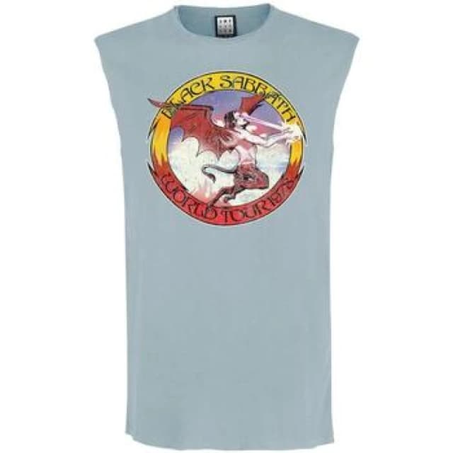 Amplified Amplified Men World Tour Black Sabbath Tank Top in Pale Blue Size: Medium Pale Blue M Male 5063527634788