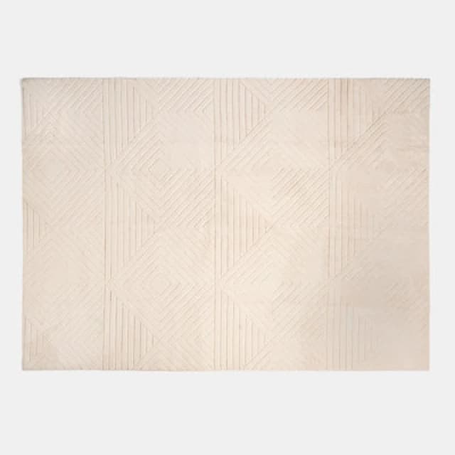 OHS OHS Geometric Non Slip Tufted Hallway Rug Floor Carpet in Stone Size: 120cm x 170cm Stone 120cm x 170cm Unisex 5027434231515