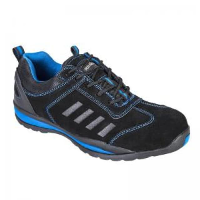 Portwest Steelite Lusum S1P HRO Safety Trainers FW34BLU37 Colour: Black / Blue