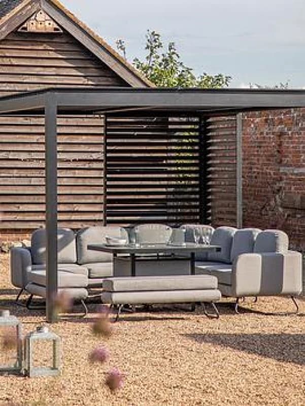 Crossland Grove Heimdall Pergola Swivel Louvre Screen 1230x2180mm, Black 5.06E+12