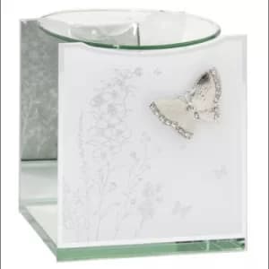 Mirror White Glass Butterfly Wax/oil Warmer by Lesser & Pavey